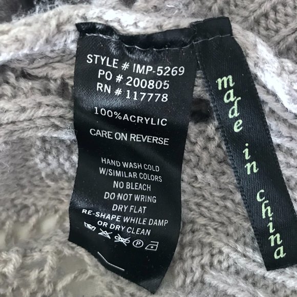 Grey Pointelle Sweater Sz L - Picture 6 of 9